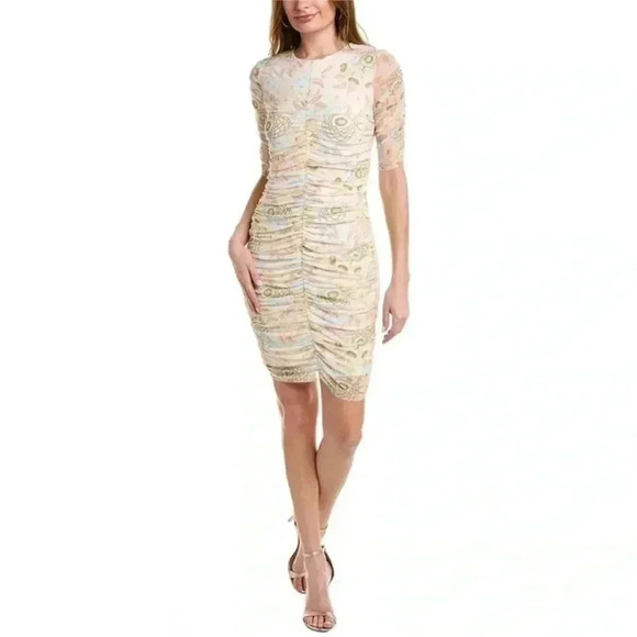 NWT TED BAKER AINYA RUCHED MESHED DRESS SZ 14 US OR TED SZ 6 - Picture 3 of 11